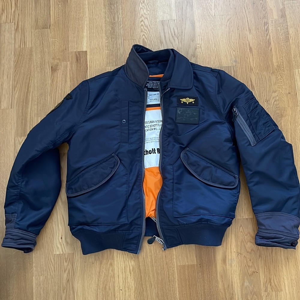 Reworked navy vintage flight jacket